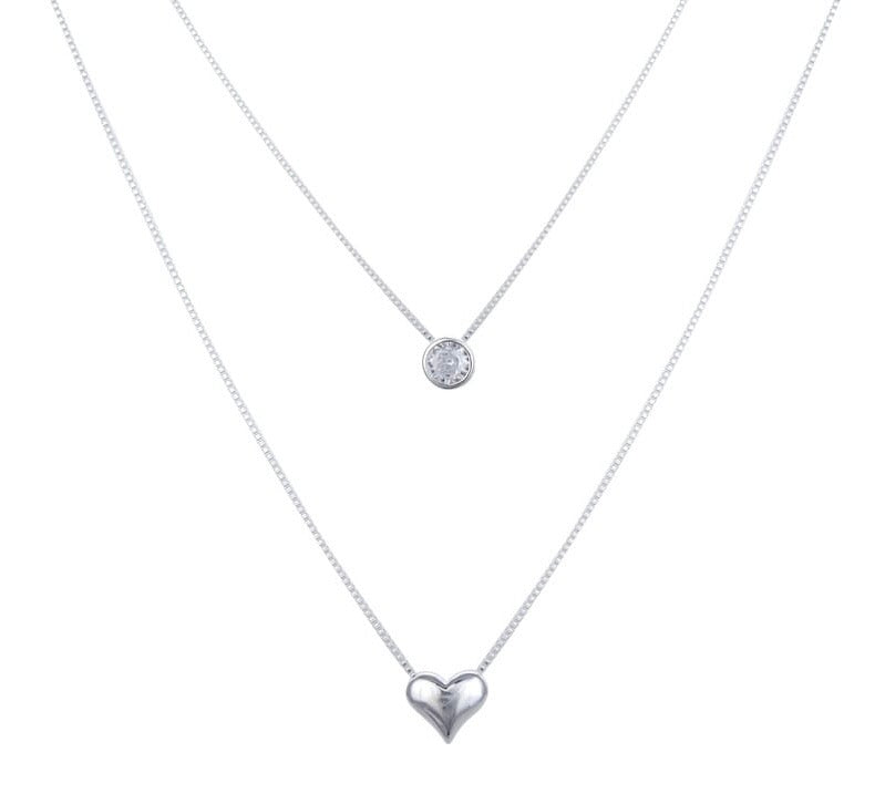 Collar Corazón y Punto de Luz
