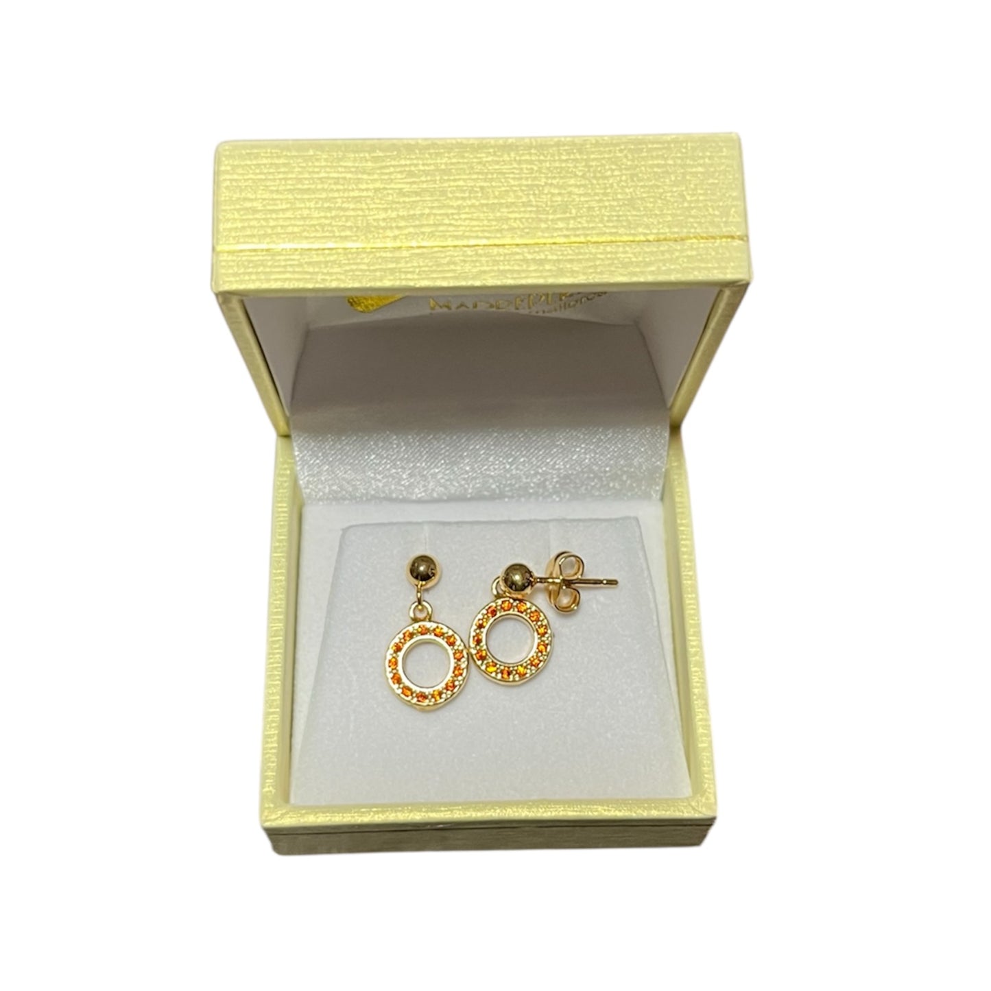 Aros de Mallorca enchapado en oro 18K Issis Circón Rojo