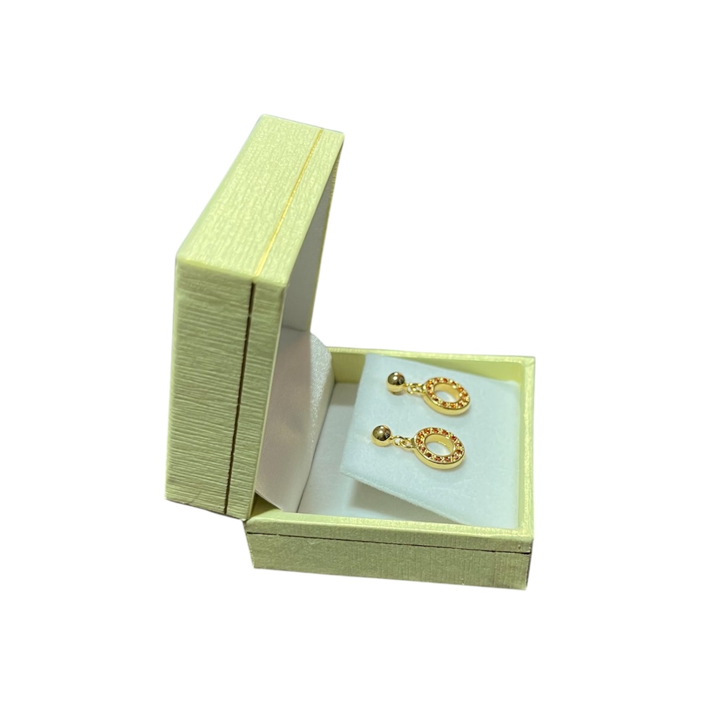 Aros de Mallorca enchapado en oro 18K Issis Circón Rojo