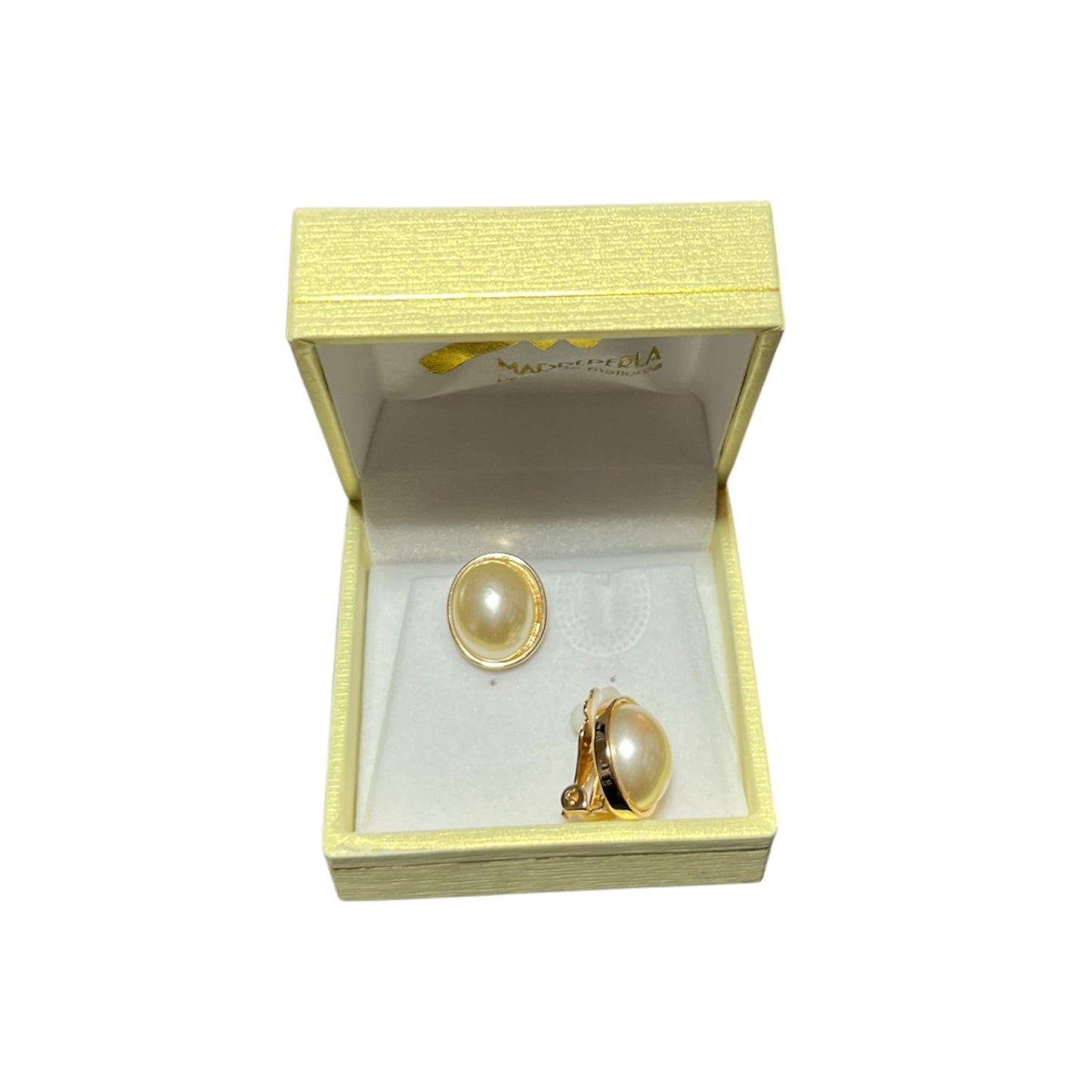 Aros Perlas de Mallorca bañados en oro 18K Ovalado con Clip