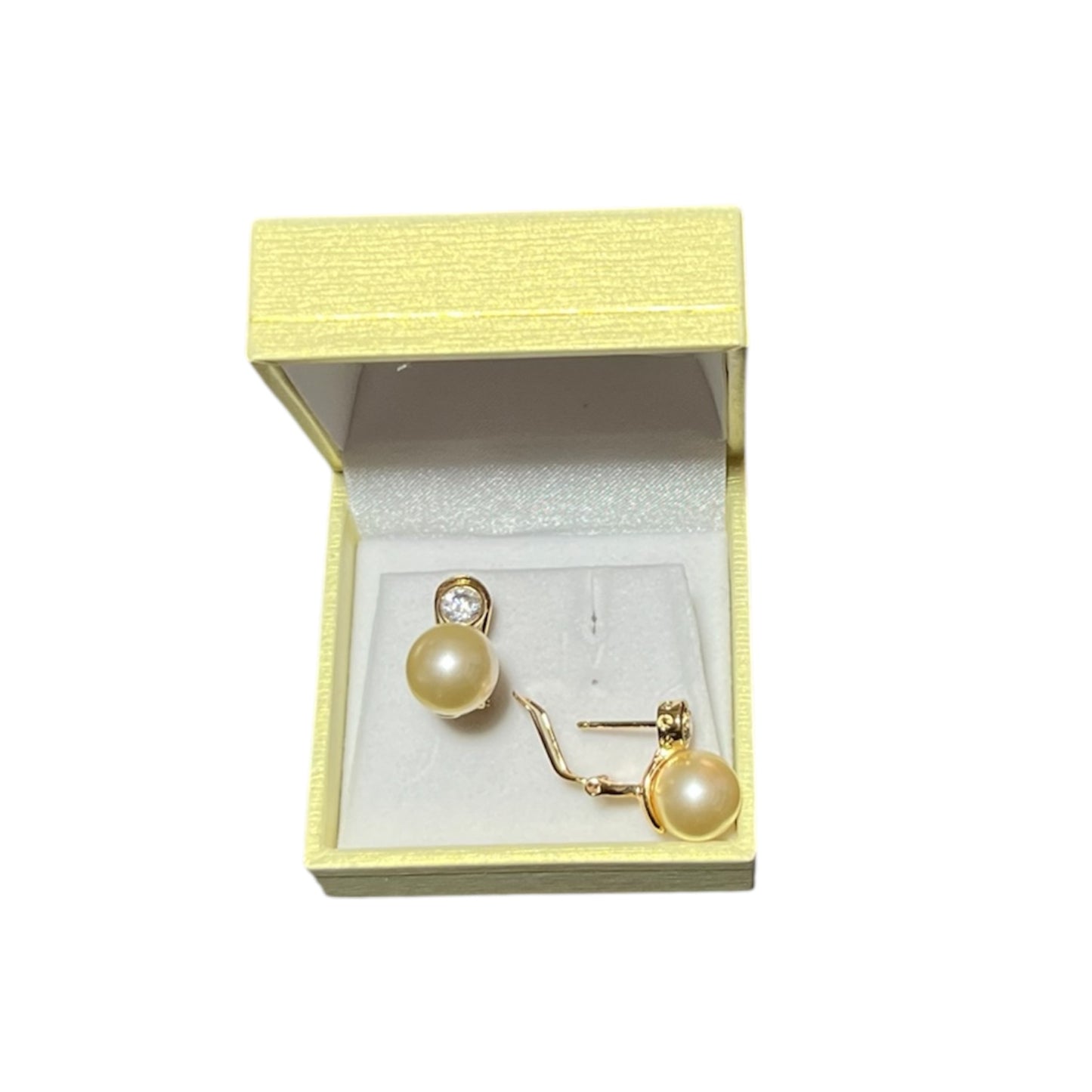Aros Perlas de Mallorca enchapado en oro 18K Broche Omega Circón 10mm