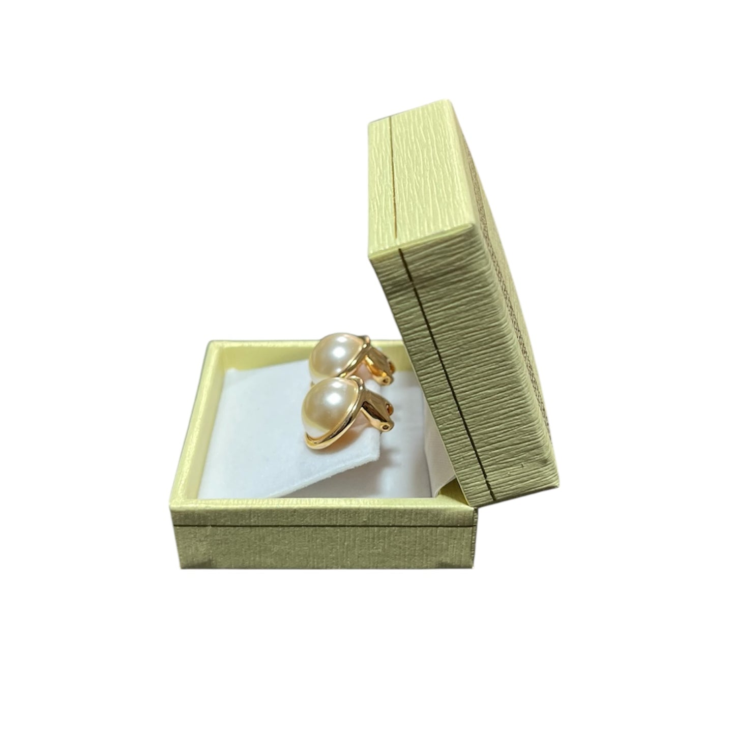 Aros Media Perlas de Mallorca enchapado en oro 18K Broche Omega