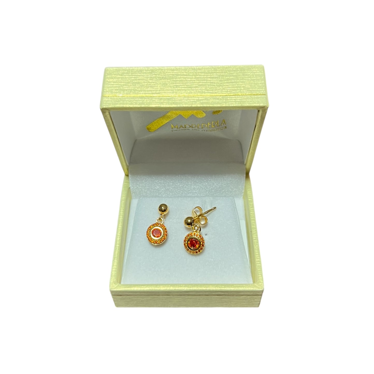Aros de Mallorca enchapado en oro 18K Vaioleth Circón Rojo