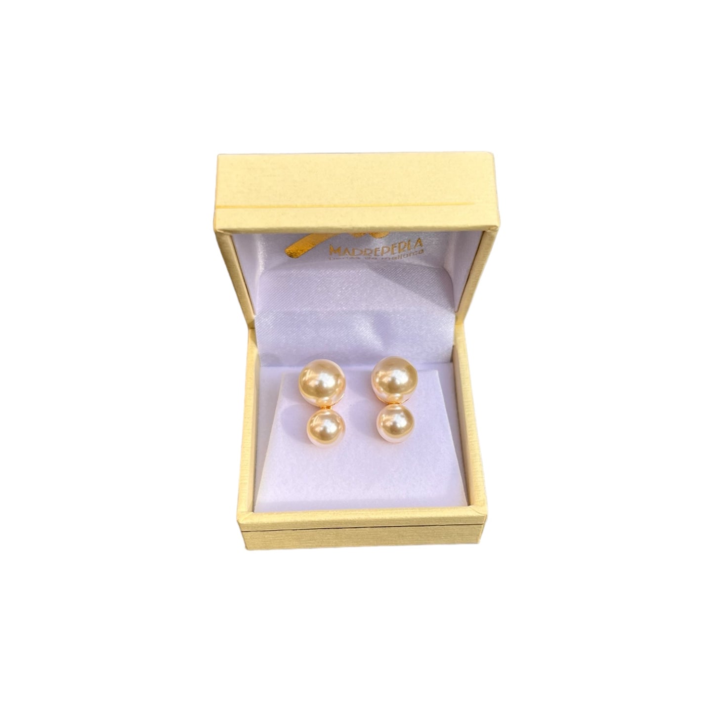 Aros Perlas de Mallorca bañados en oro 18K Tu y Yo