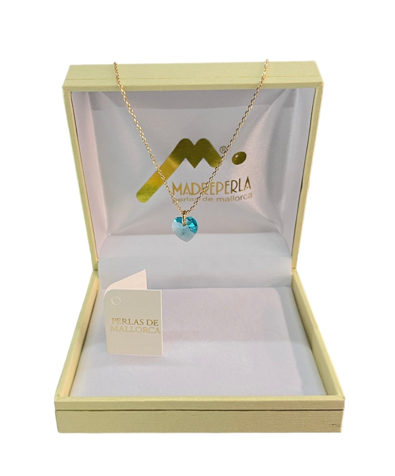 Set de Collar de Perlas 40 cm mas Collar Corazon Turquesa