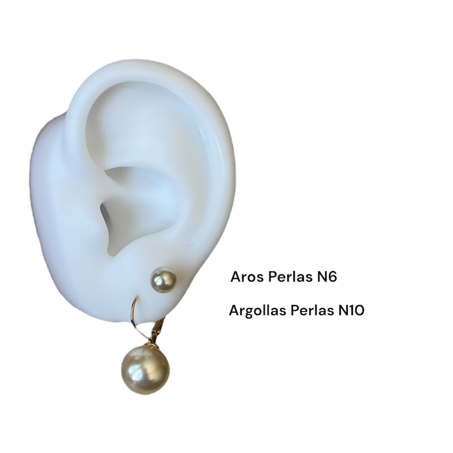 Set Aros Perlas Mallorca Pegados 6mm y 10mm