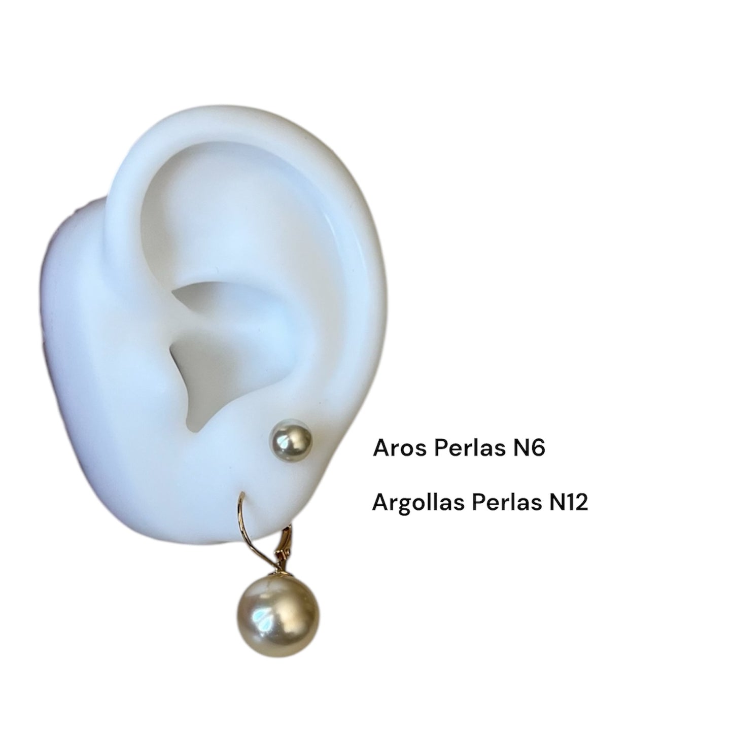 Set Aros Perlas Mallorca Pegados 6mm mas Argollas