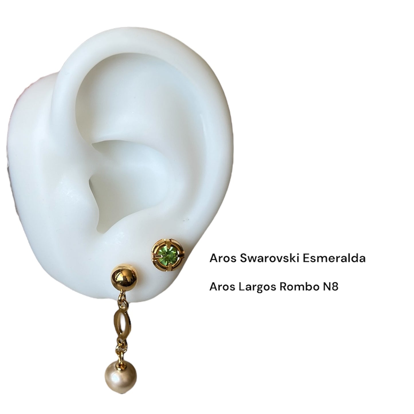 Set Aros largos Rombo mas Aros Cristal Swarovski