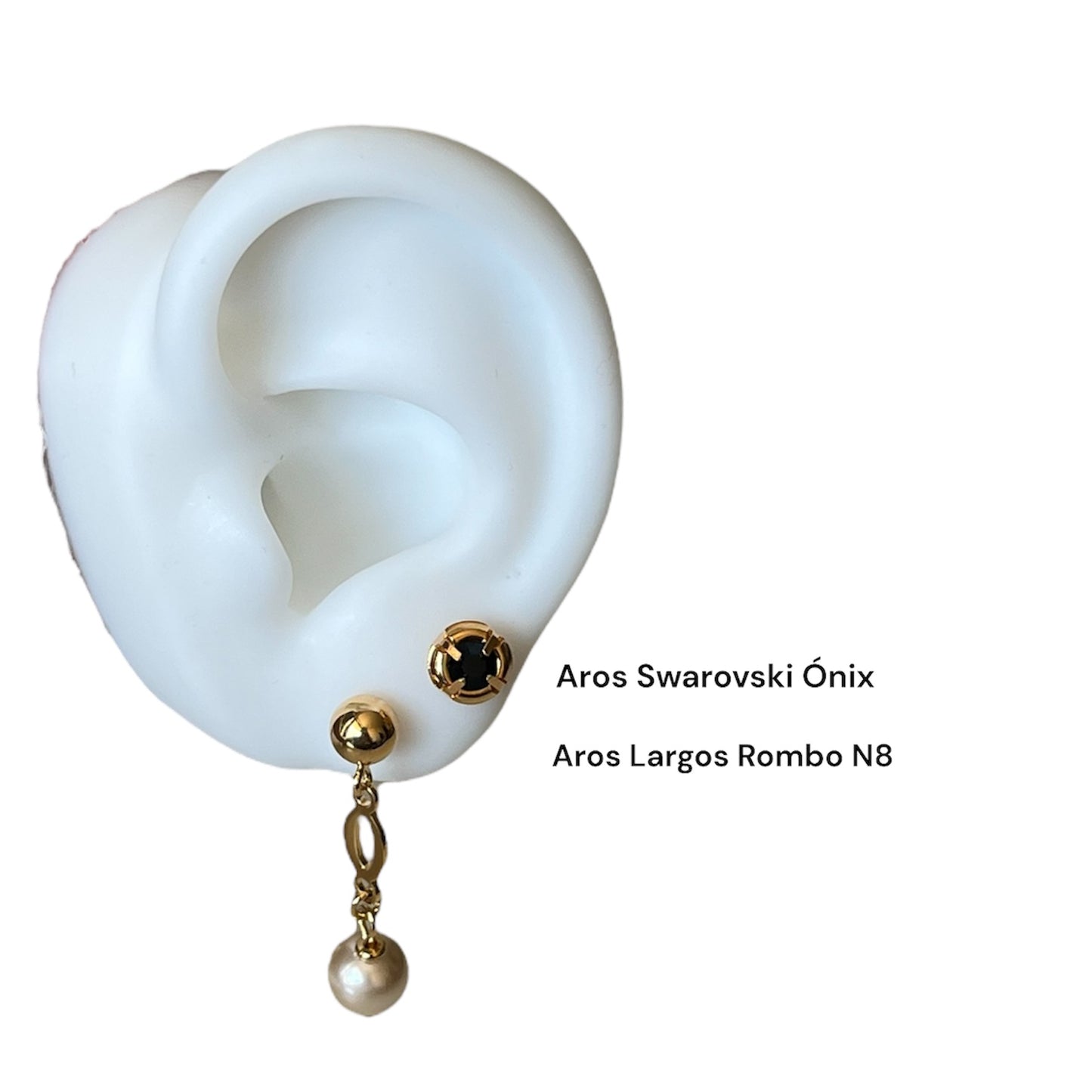 Set Aros largos Rombo mas Aros Cristal Swarovski