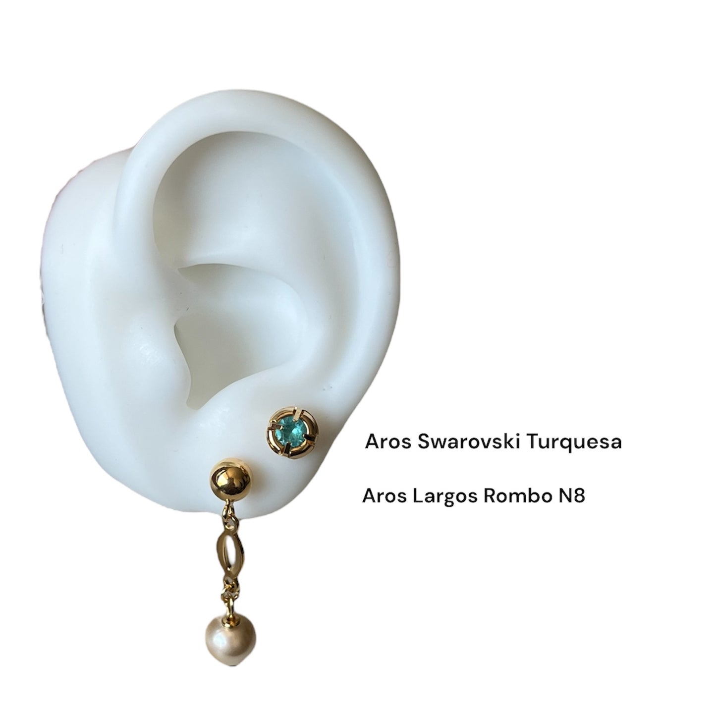 Set Aros largos Rombo mas Aros Cristal Swarovski