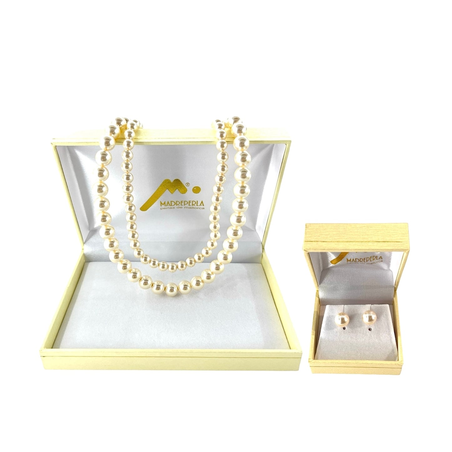 Set de Collar de Perlas Doble mas Aros pegados N°8