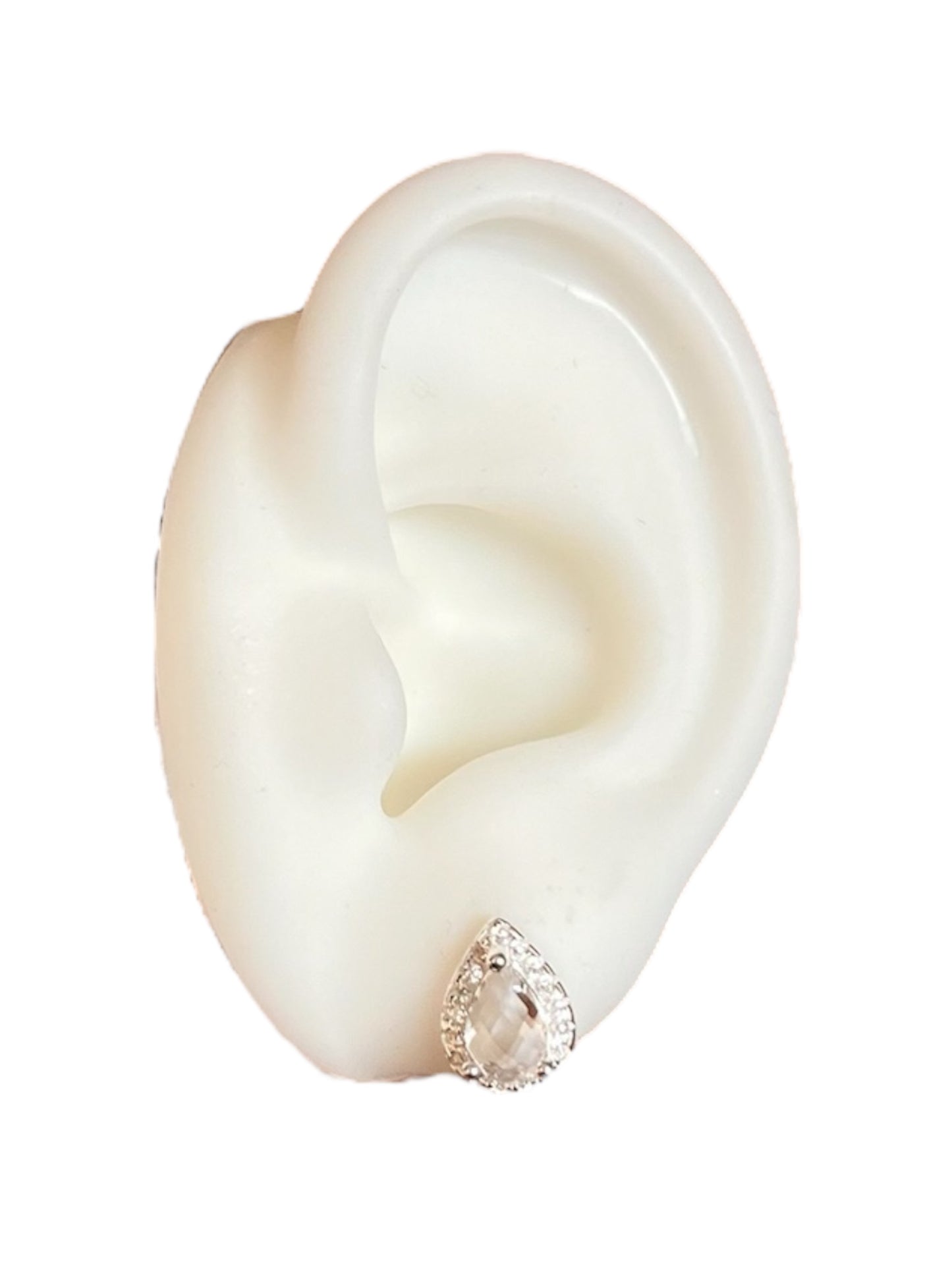 Aros Gotas Plata 925 con circón Blanco