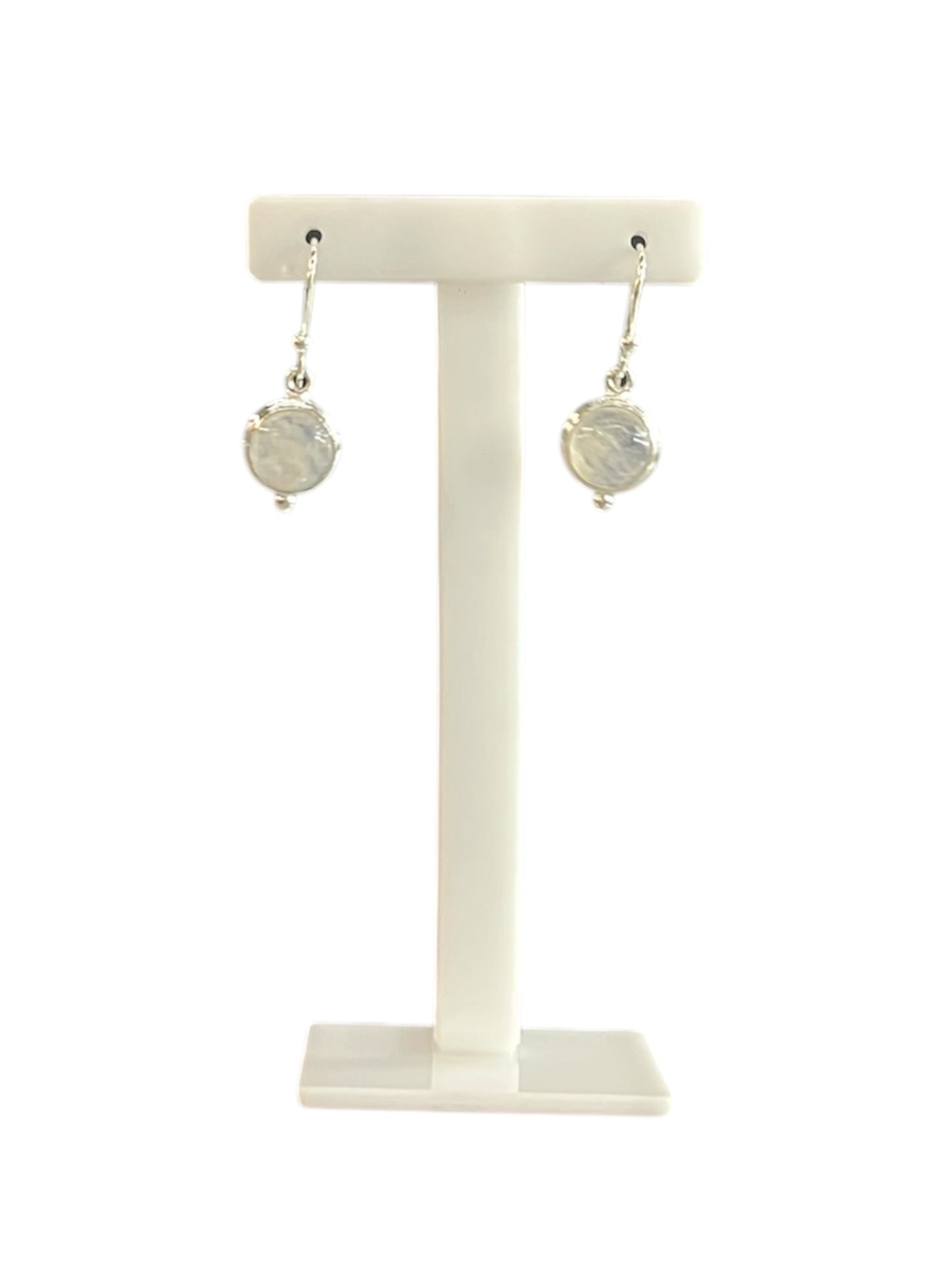 Aros Largos Plata 925 con colgante Piedra Luna