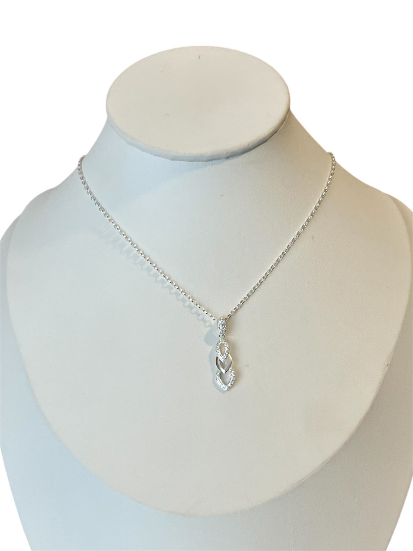 Collar Plata 925 Colgante largo con micro circones