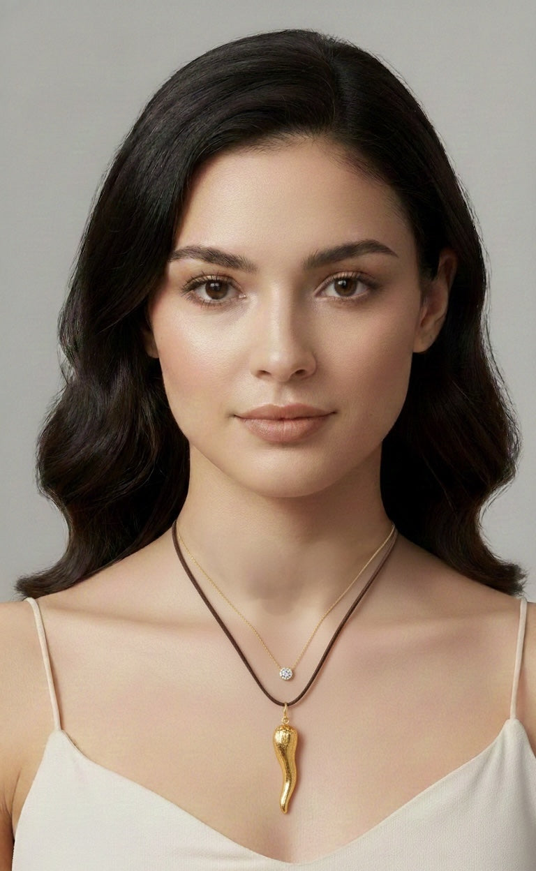 Set Collar Aji Dorado & Punto de Luz - Bañado en Oro 18K