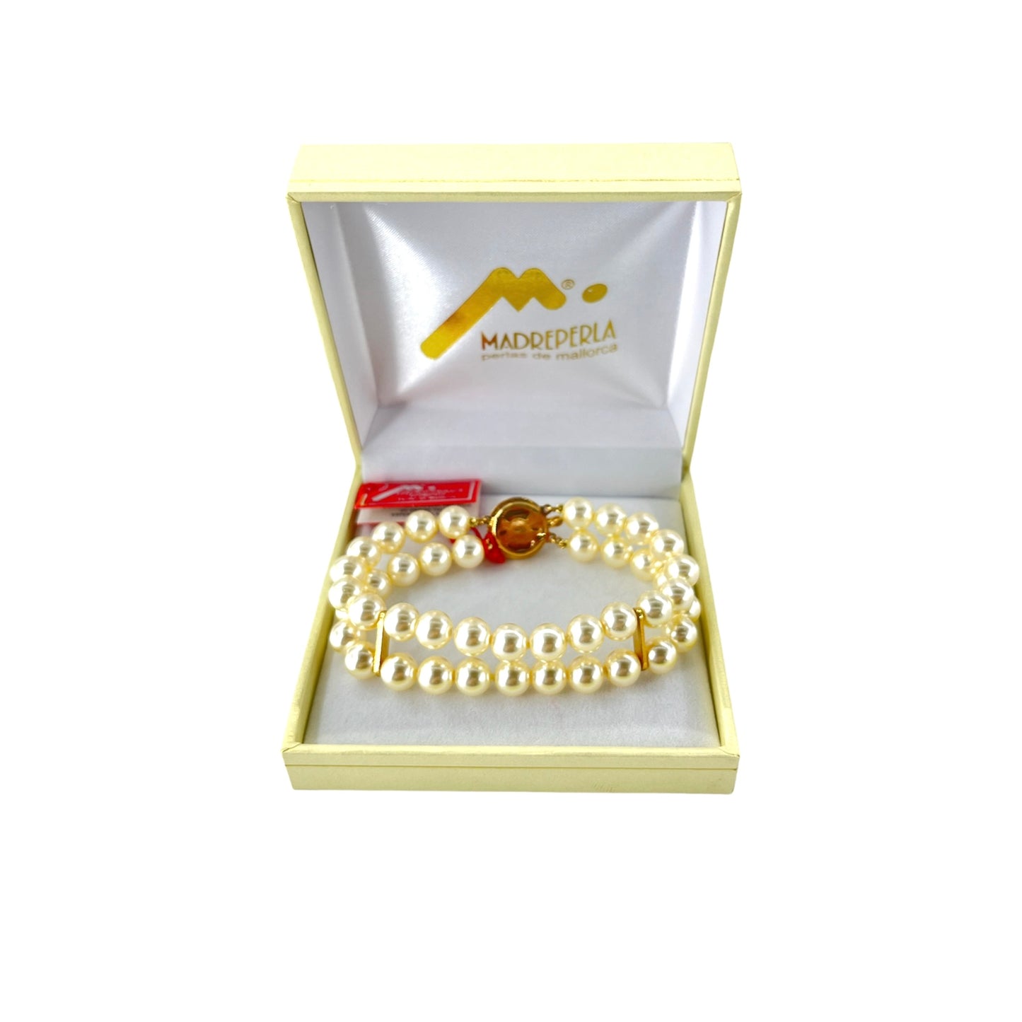 Set de Collar de Perlas Doble mas Pulsera Doble