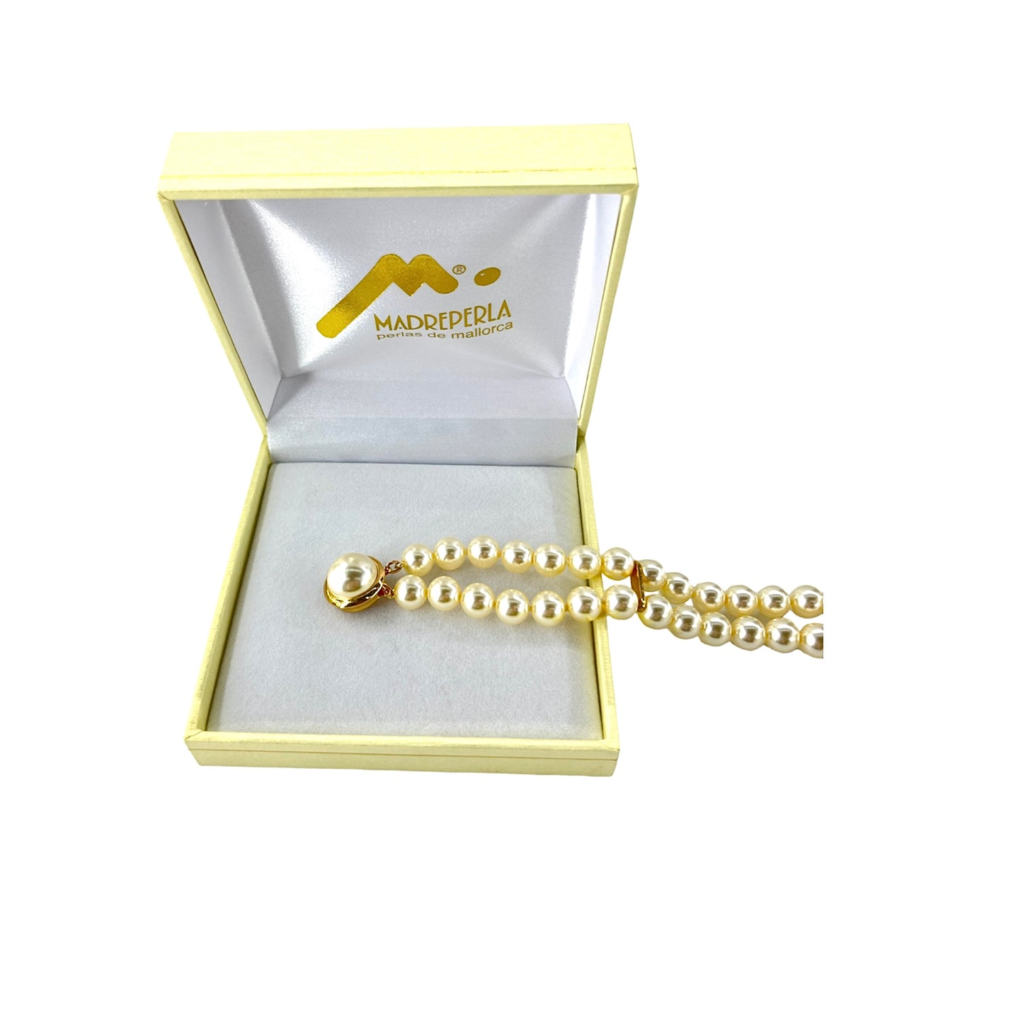 Set de Collar de Perlas Doble mas Pulsera Doble