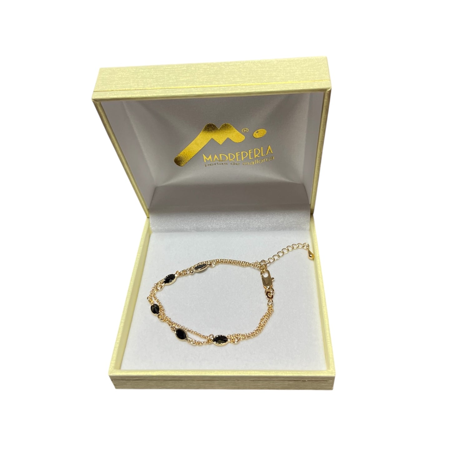 Pulseras Dobles Swarovski 15cm Onix