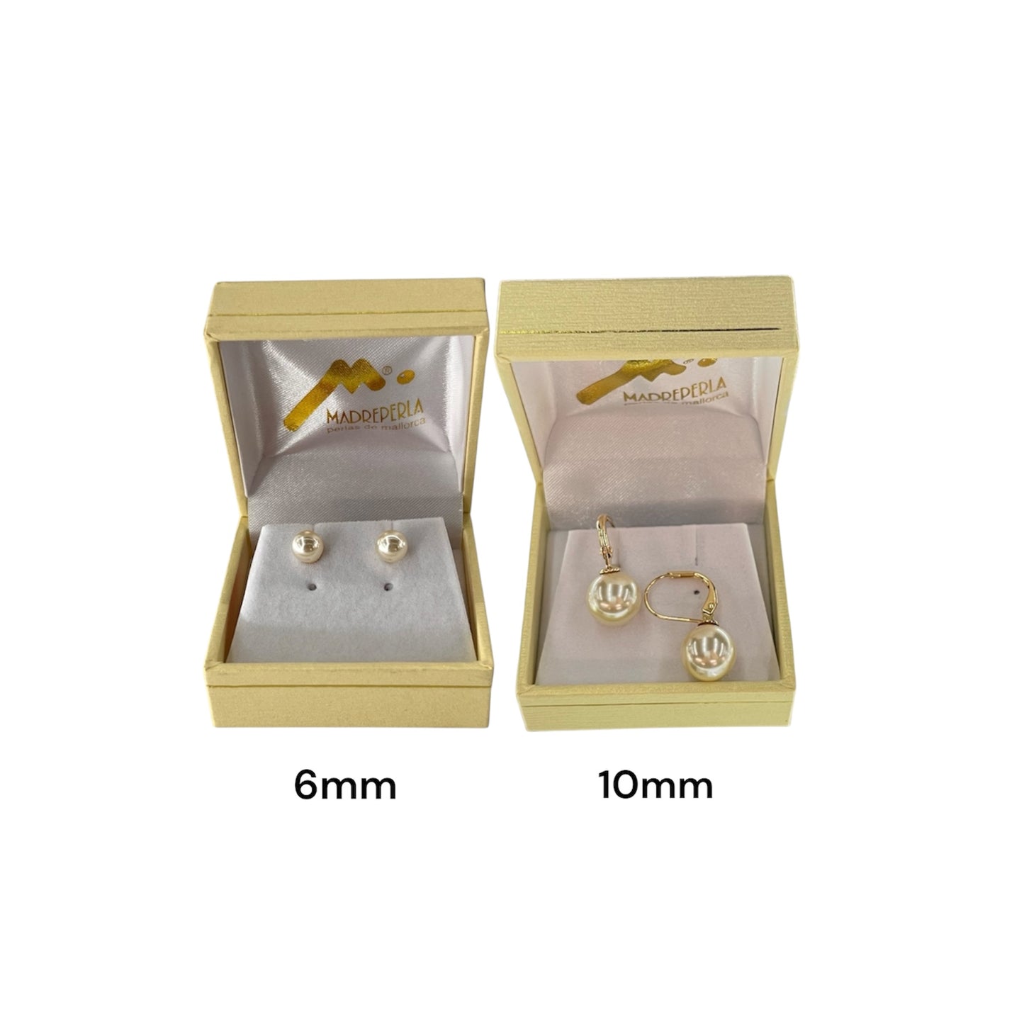 Set Aros Perlas Mallorca Pegados 6mm mas Argollas