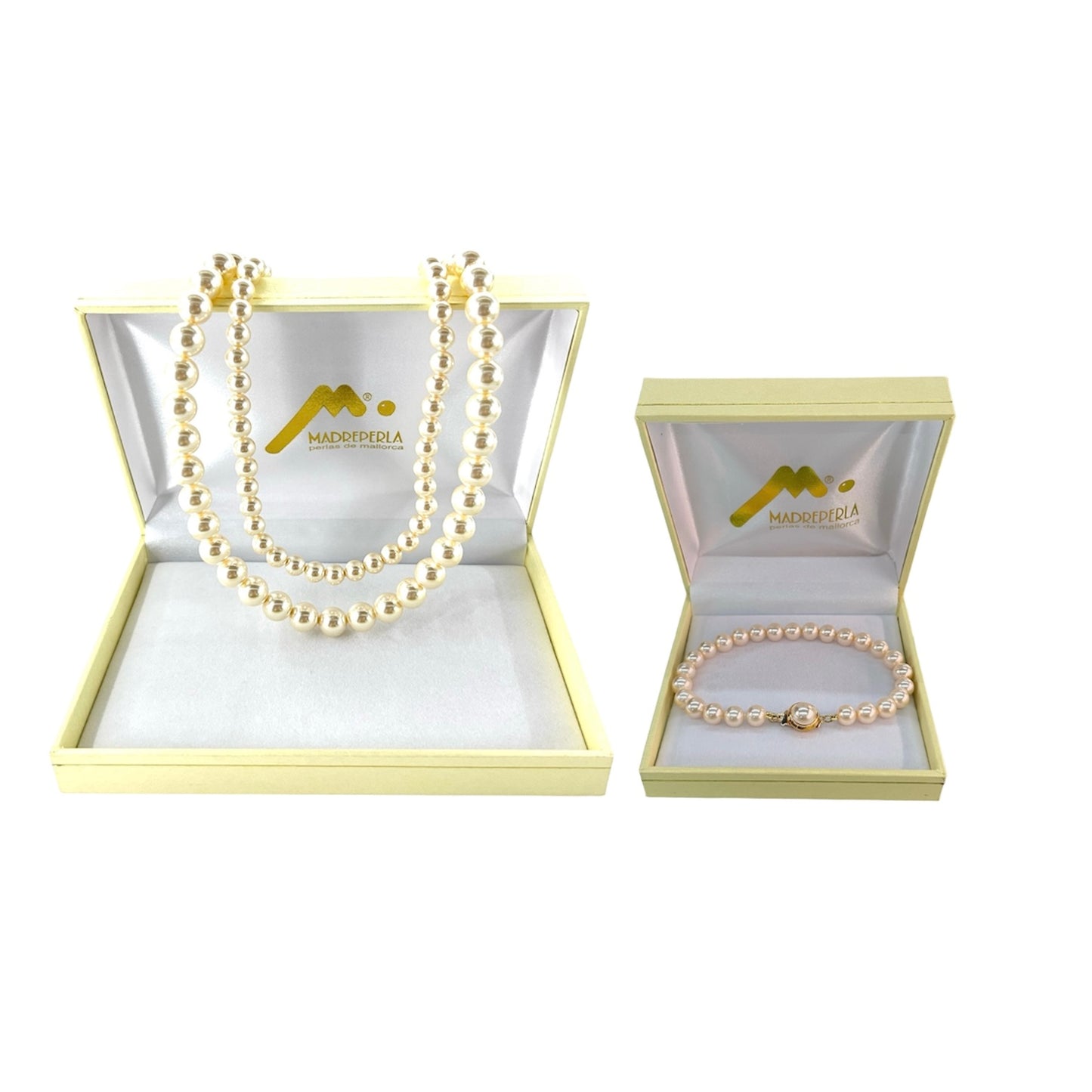 Set de Collar de Perlas Doble mas Pulsera 19 cm