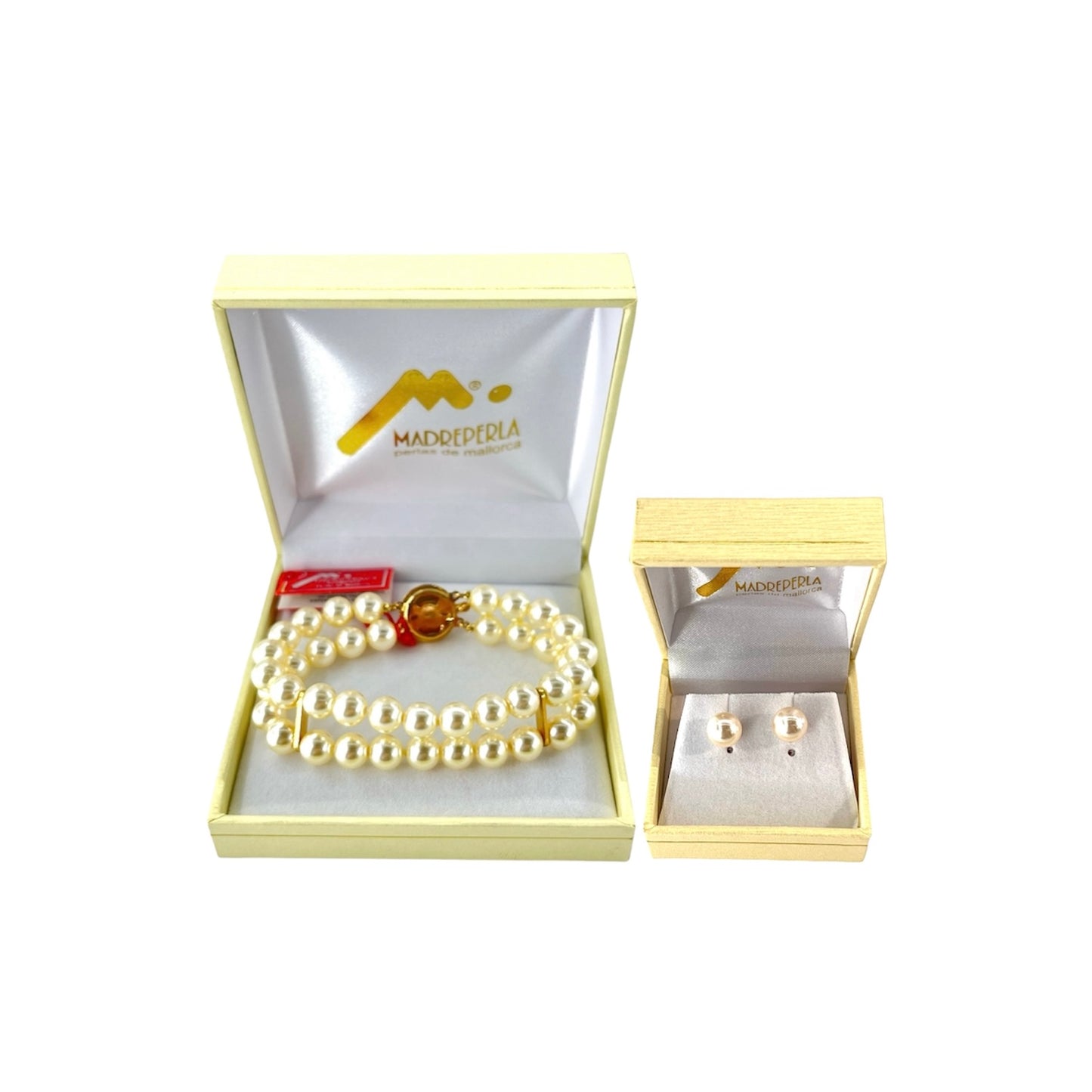 Set de mas Pulsera 19 cm mas Aros de Perlas