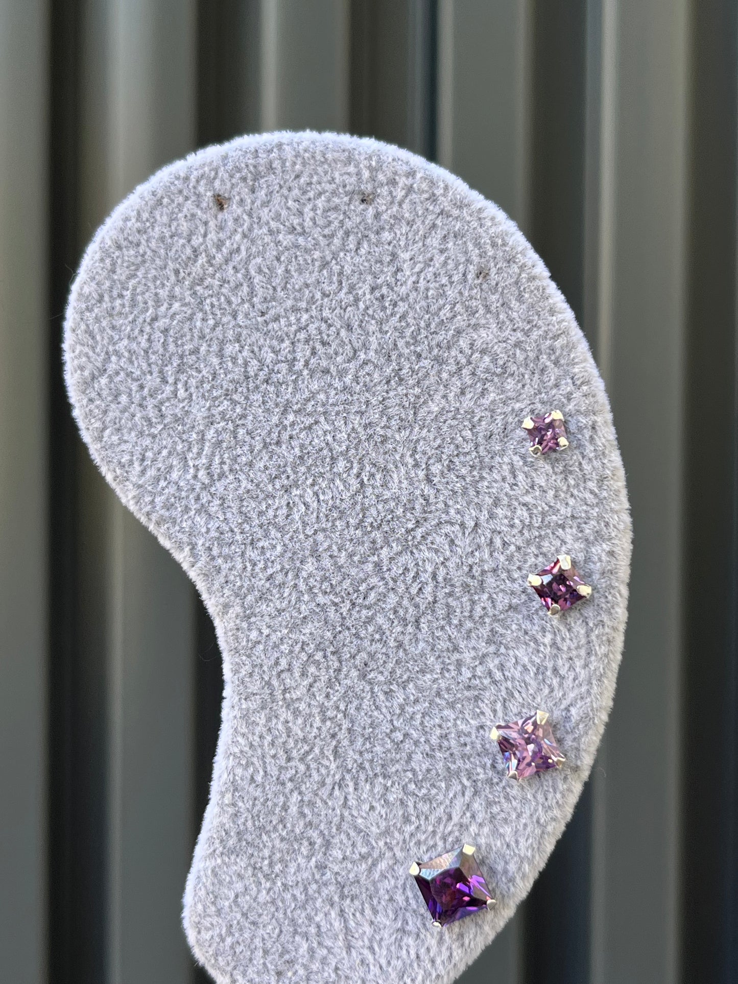 Aros Plata 925 Circón cuadrado Amatista