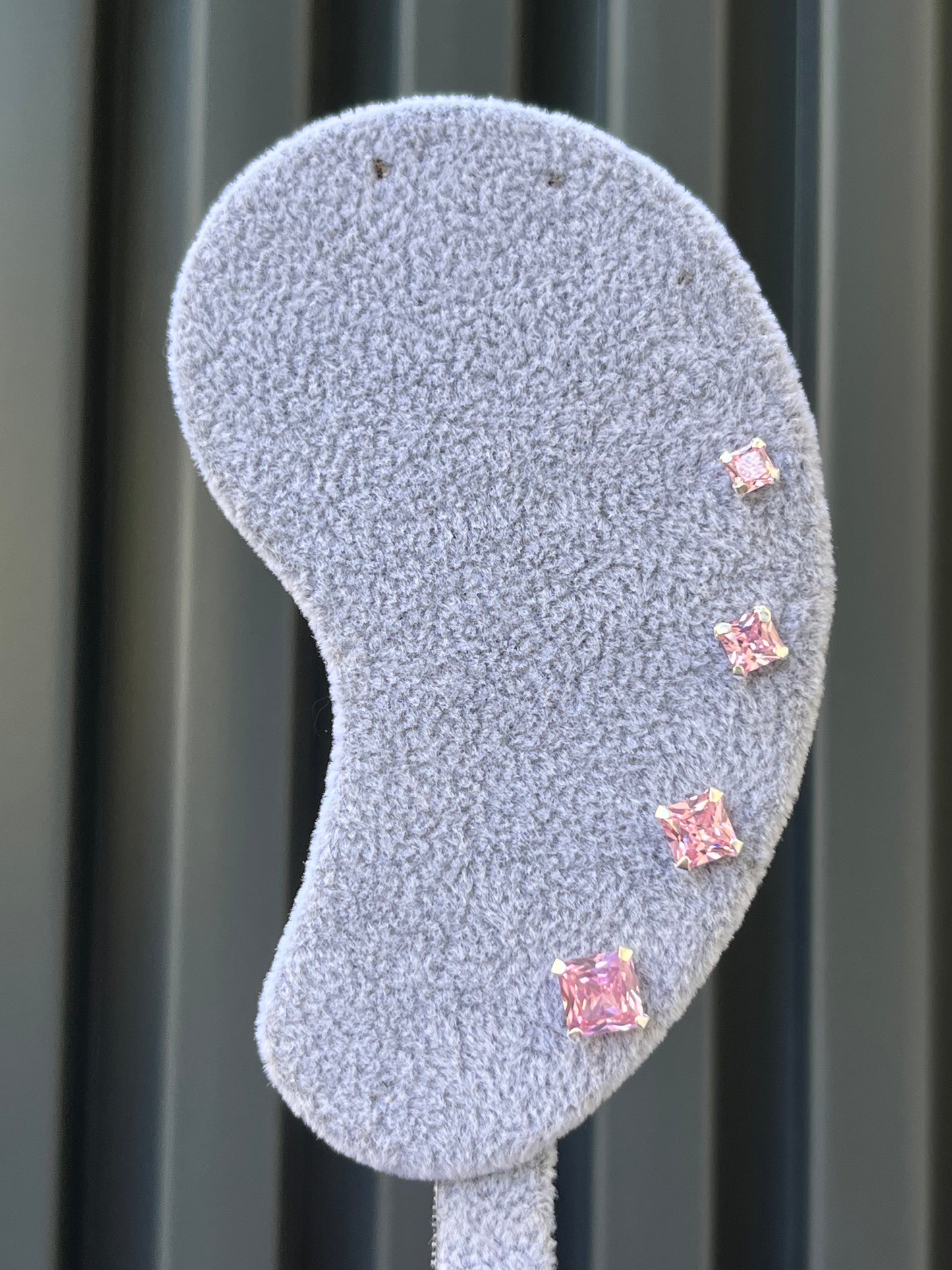 Aros Plata 925 Circón Cuadrado Rosa Francia