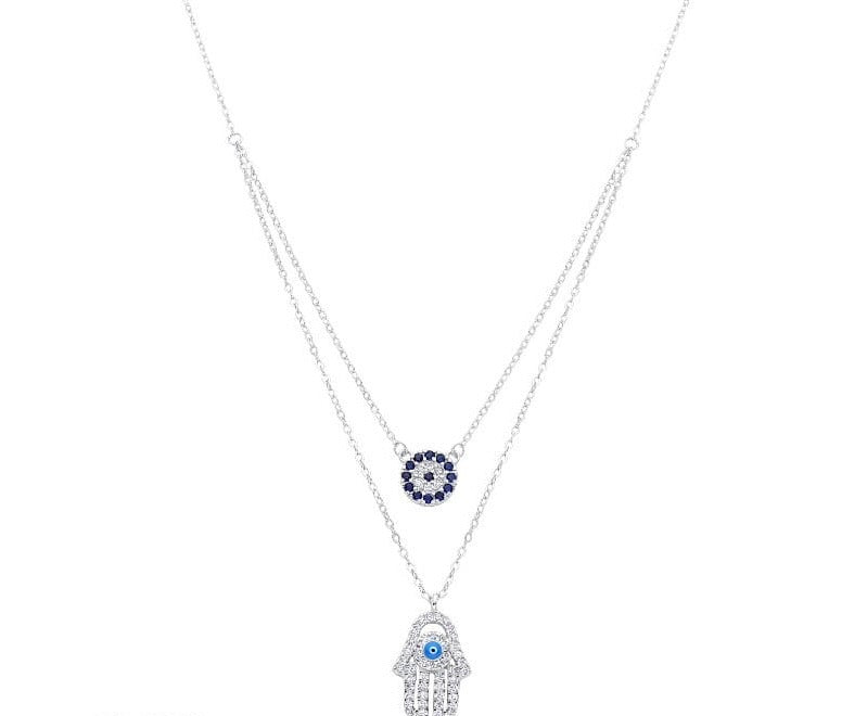 Collar Mano de Fátima y Ojo Turco