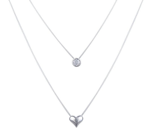 Collar Corazón y Punto de Luz