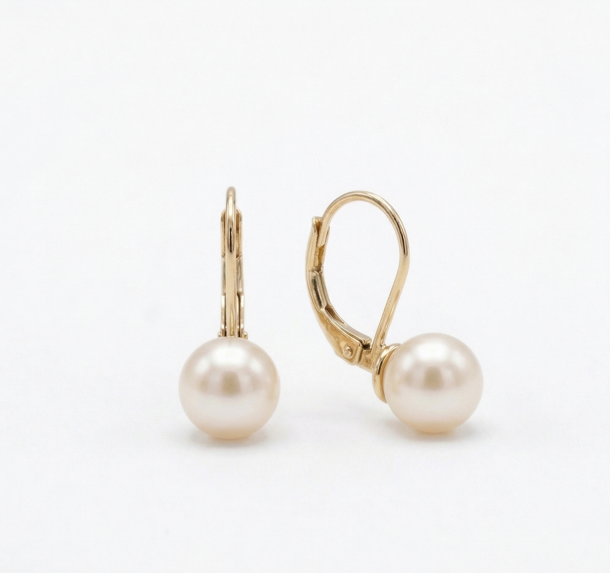 Argollas Perlas 8mm de Mallorca enchapado en Oro de 18K, joyería Mare Rosato