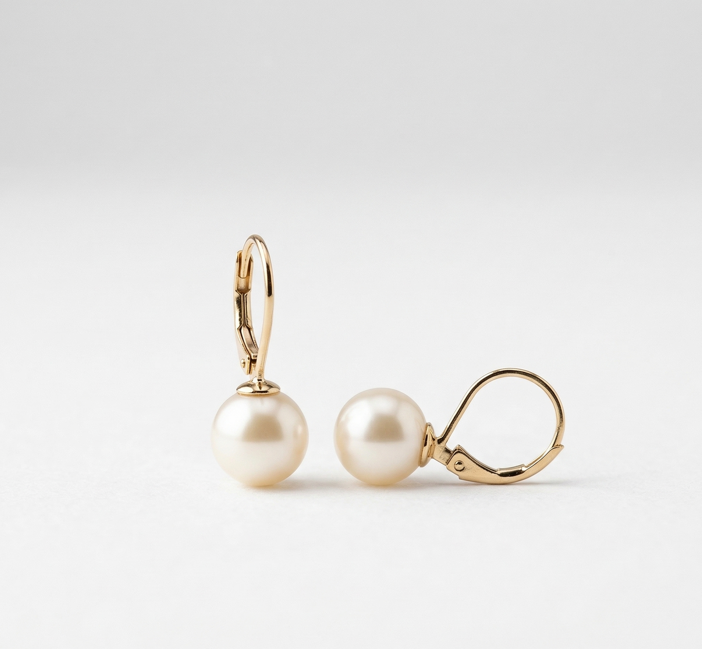 Argollas Perlas 10mm de Mallorca enchapado en Oro de 18K