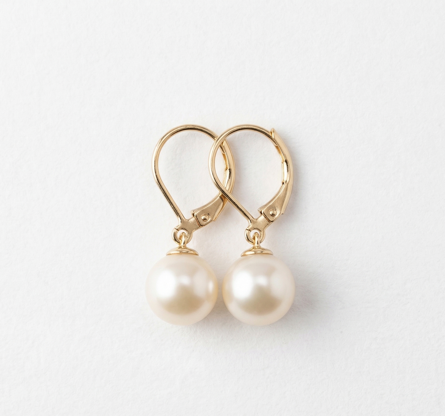 Argollas Perlas 10mm de Mallorca enchapado en Oro de 18K