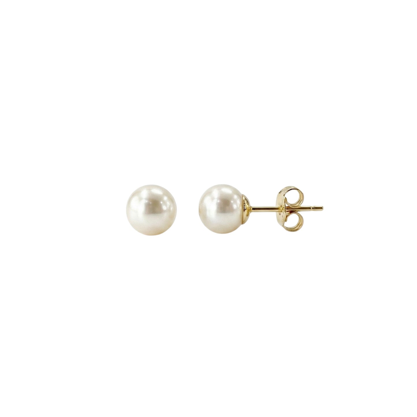Aros Perlas Mallorca 7mm enchapado en oro 18K, joyería Mare Rosato