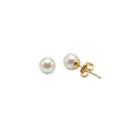 Aros Perlas Mallorca 8mm enchapado en oro 18K, joyería Mare Rosato