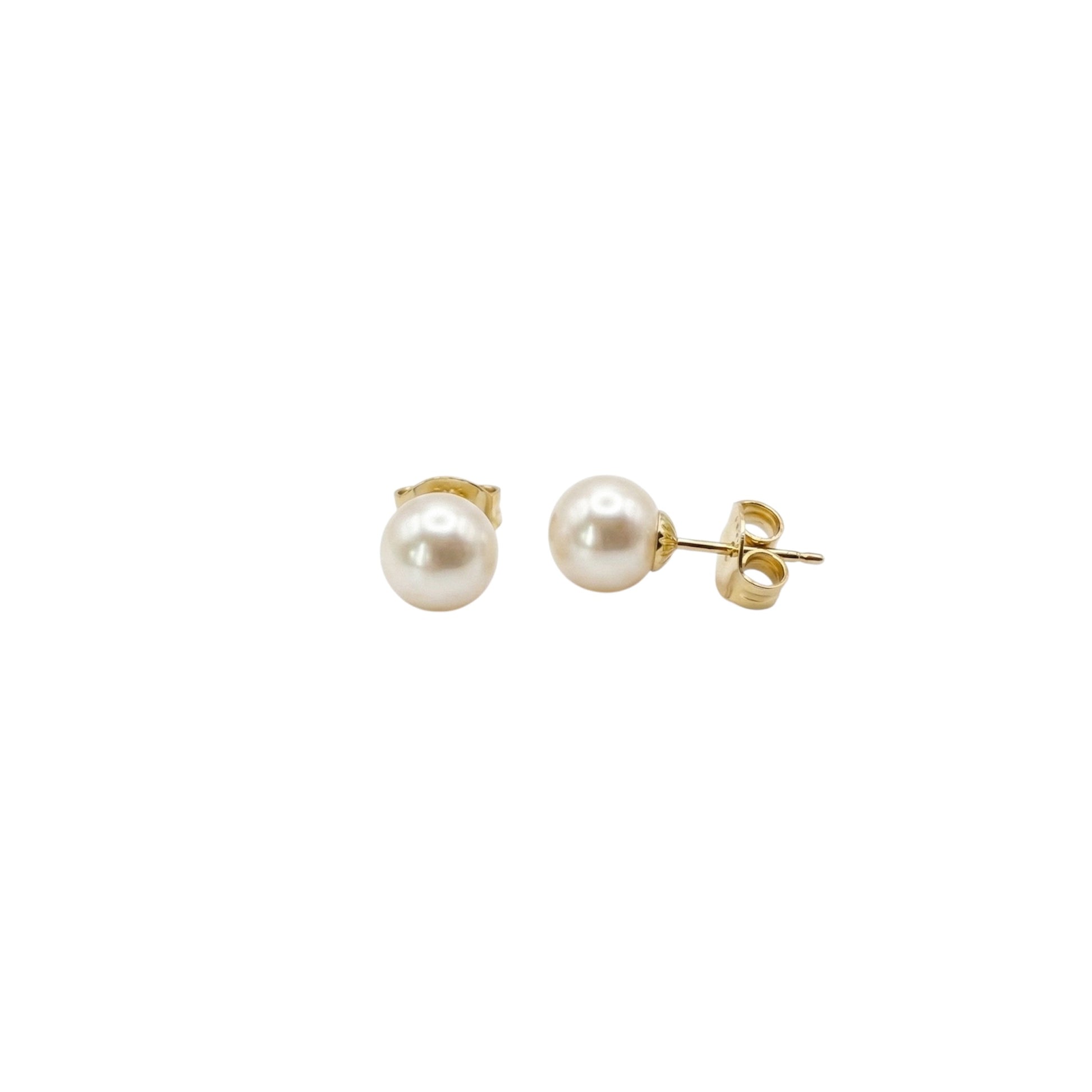 Aros Perlas Mallorca 9mm enchapado en oro 18K, joyería Mare Rosato