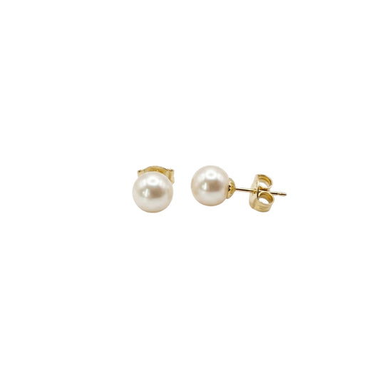 Aros Pegados Perlas Mallorca 9mm enchapado en oro 18K