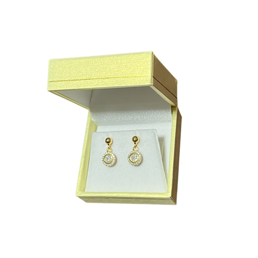 Aros de Mallorca enchapado en oro 18K Vaioleth Circón Blanco