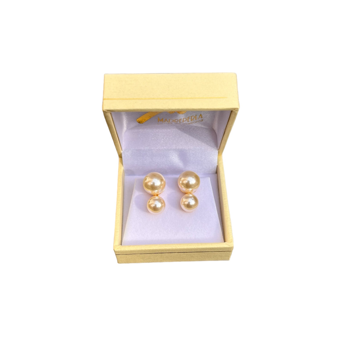 Aros Perlas de Mallorca enchapado en oro 18K Tu y Yo, joyería Mare Rosato