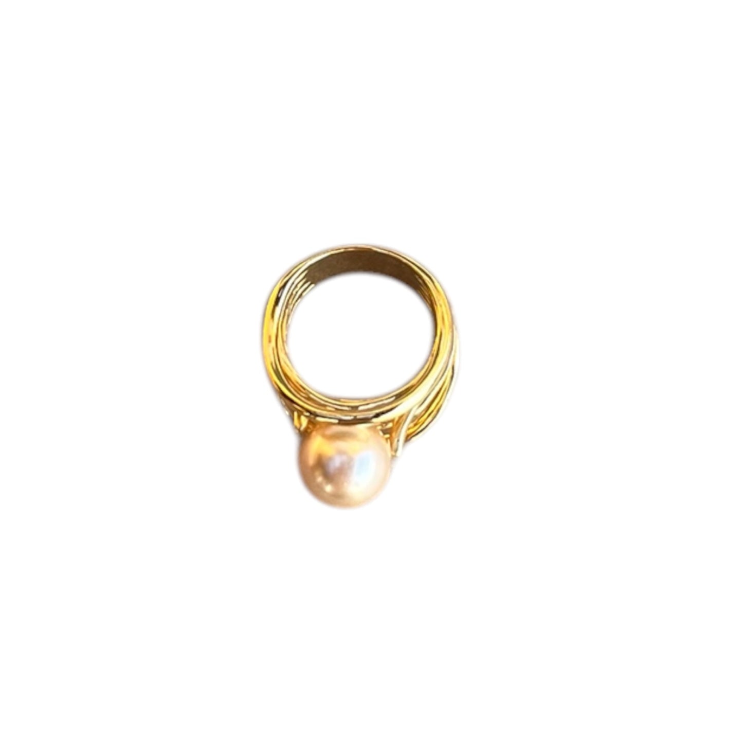 Anillo Perlas de Mallorca 10mm - Bañado en Oro
