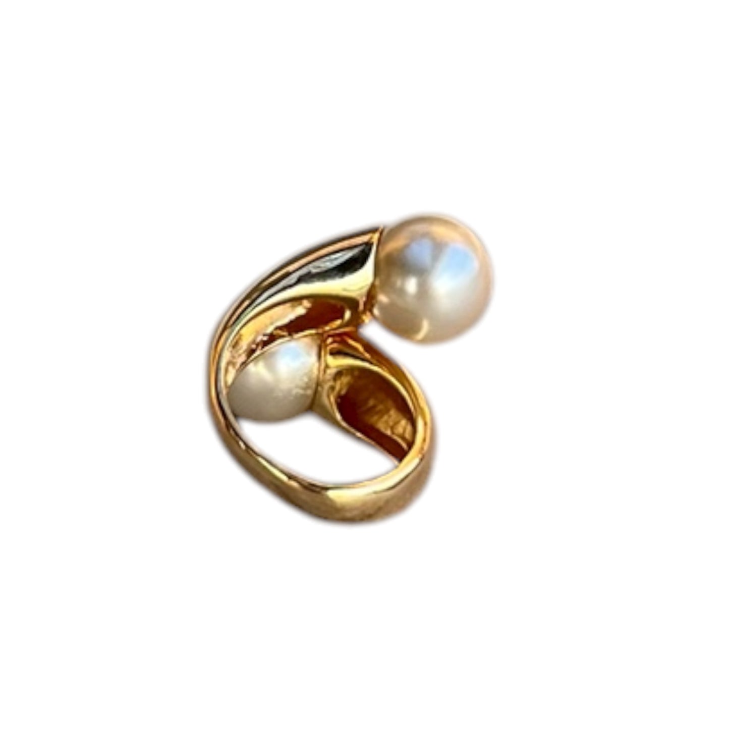 Anillo Perlas de Mallorca Doble 10mm - Bañado en Oro 18K