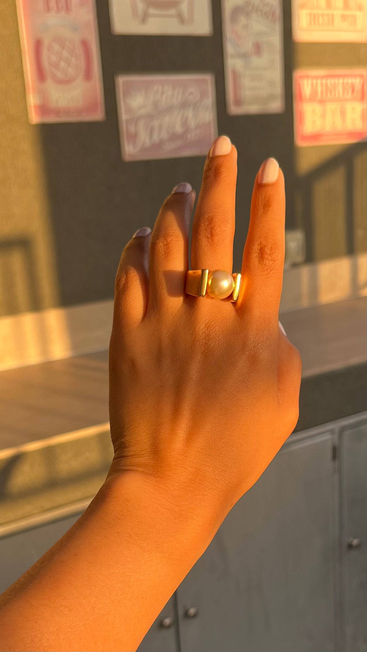 Anillo Perlas de Mallorca 12mm - Bañado en Oro 18K