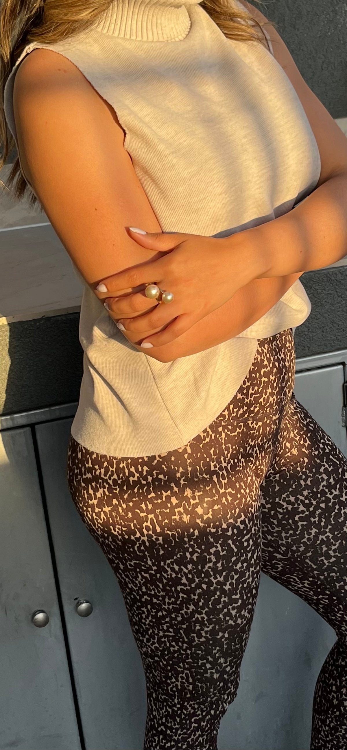 Anillo Perlas de Mallorca Doble 10mm y 12mm - Bañado en Oro 18K