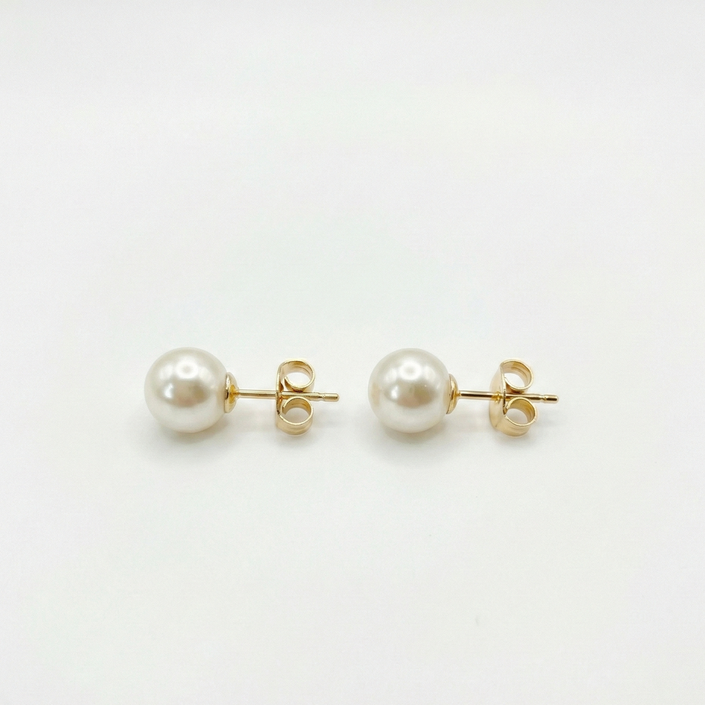 Aros Clásicos Perlas 10mm de Mallorca | Enchapado en oro 18K | Empaque Premium