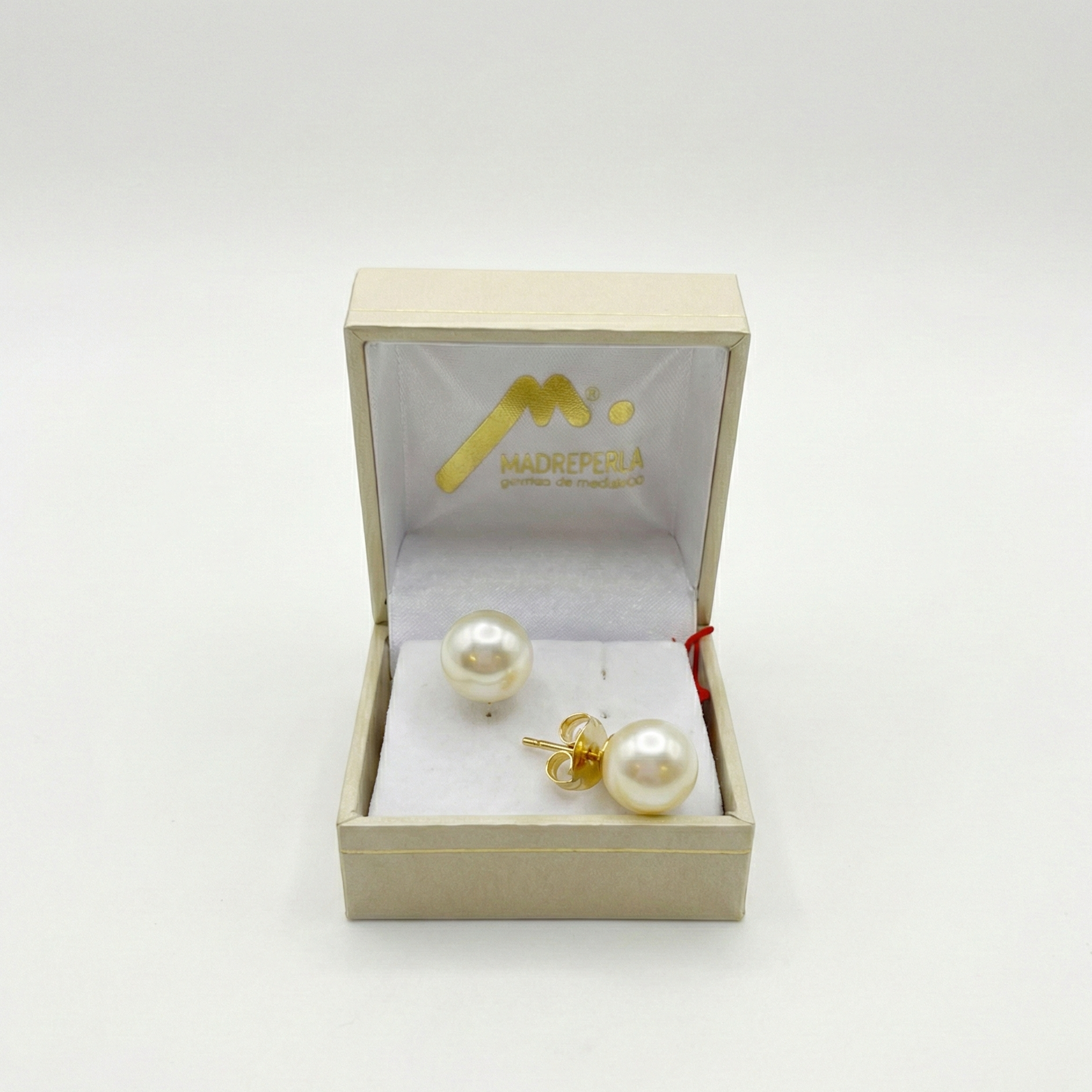 Aros Perlas Mallorca 10mm Enchapado en Oro 18K, joyería Mare Rosato