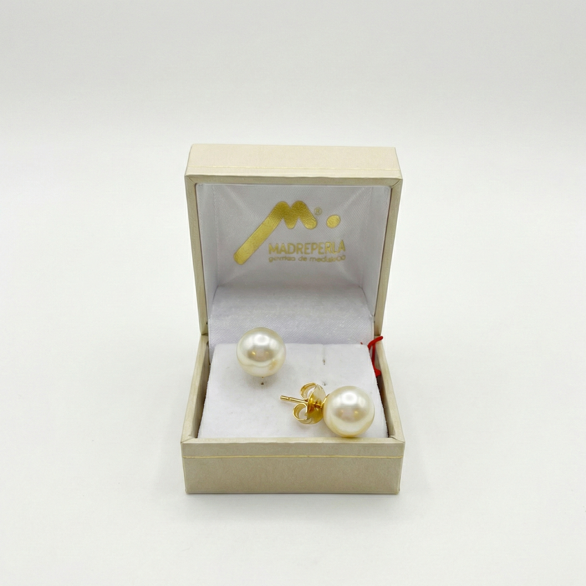 Aros Perlas Mallorca 10mm Enchapado en Oro 18K, joyería Mare Rosato