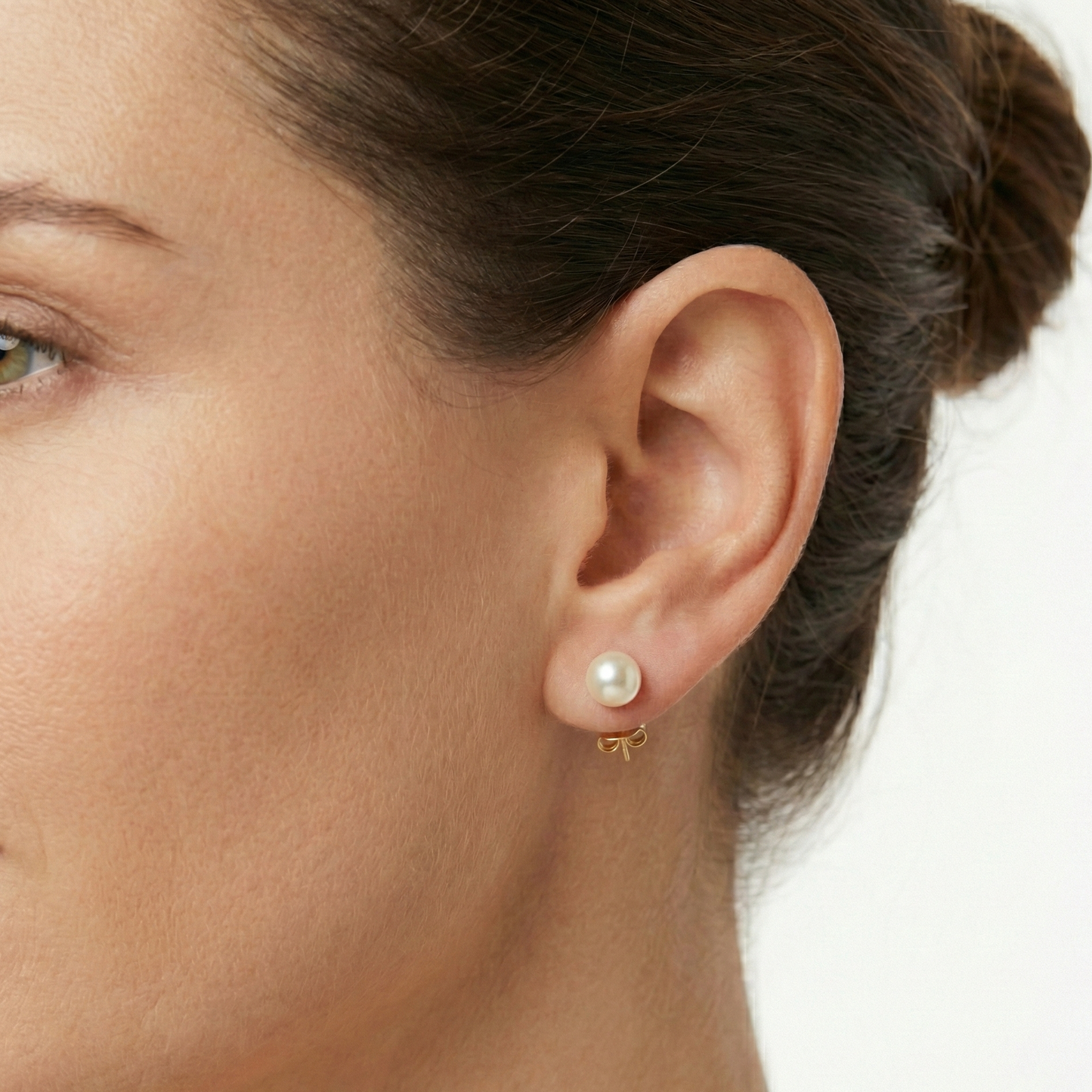 Aros Perlas Mallorca 7mm enchapado en oro 18K, joyería Mare Rosato