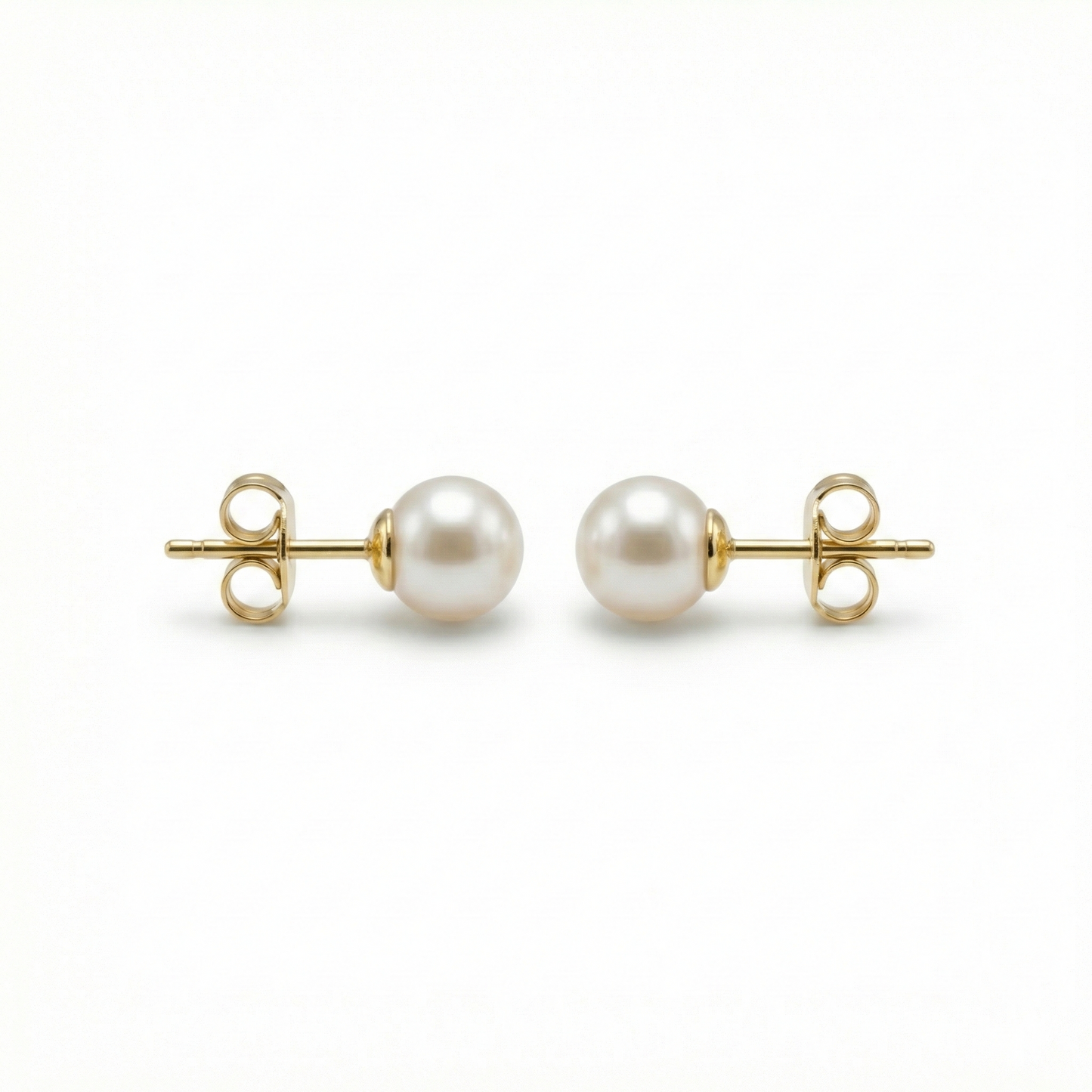 Aros Perlas Mallorca 8mm enchapado en oro 18K, joyería Mare Rosato