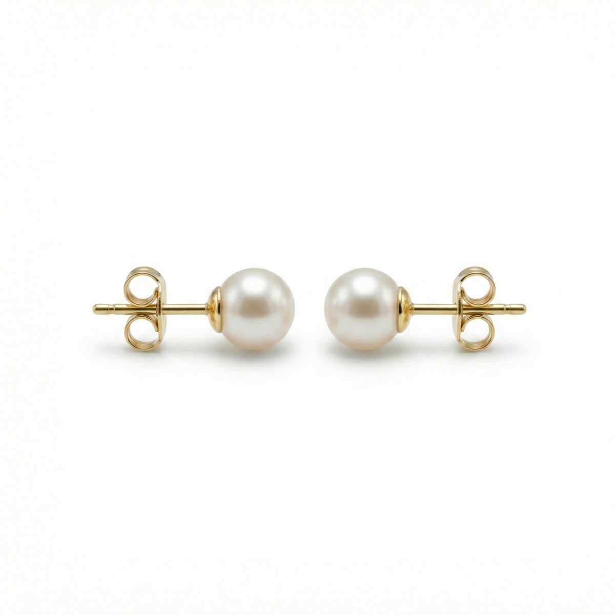 Aros Perlas Mallorca 8mm enchapado en oro 18K, joyería Mare Rosato
