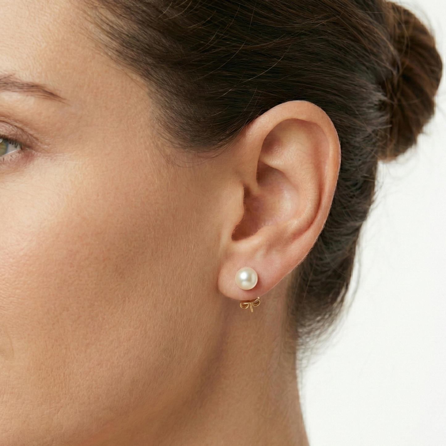 Aros Perlas Mallorca 8mm enchapado en oro 18K, joyería Mare Rosato