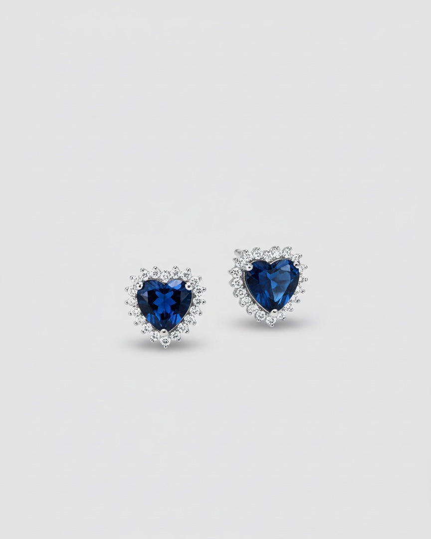 Aros Corazones de Zafiro